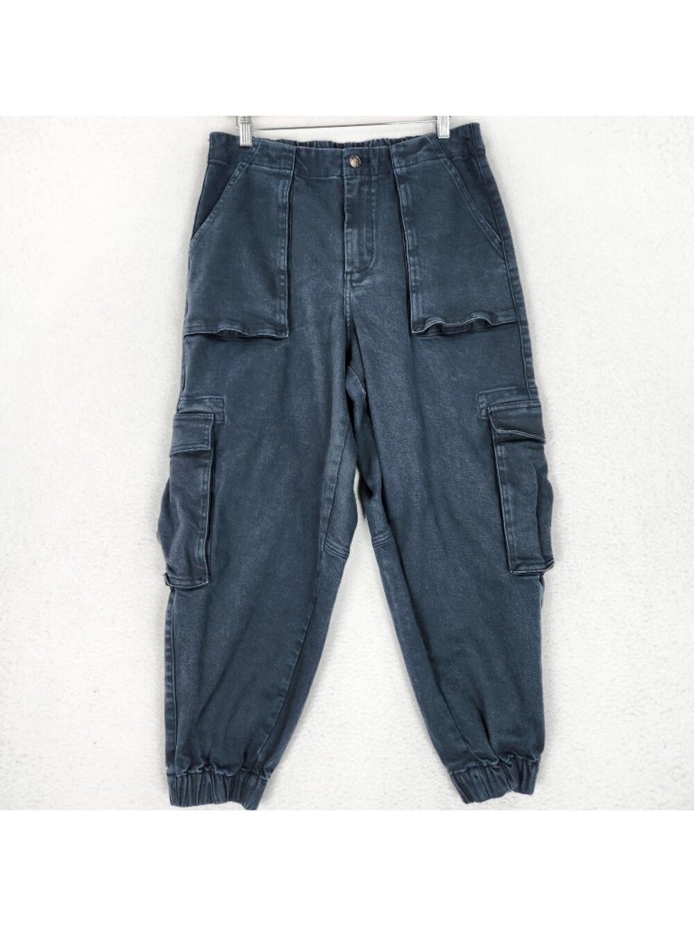 VIGOSS Pants Womens 33 Blue Gray Jogger Cargo High Rise Tapered Utility Casual